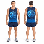 Cancer Survivor Running Tank Top Blue Sunflower Running Singlet for Men and Women