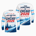 Chicago Running Long Sleeve Shirt Custom Hometown to Chicago 2026 Running Top for Men and Women