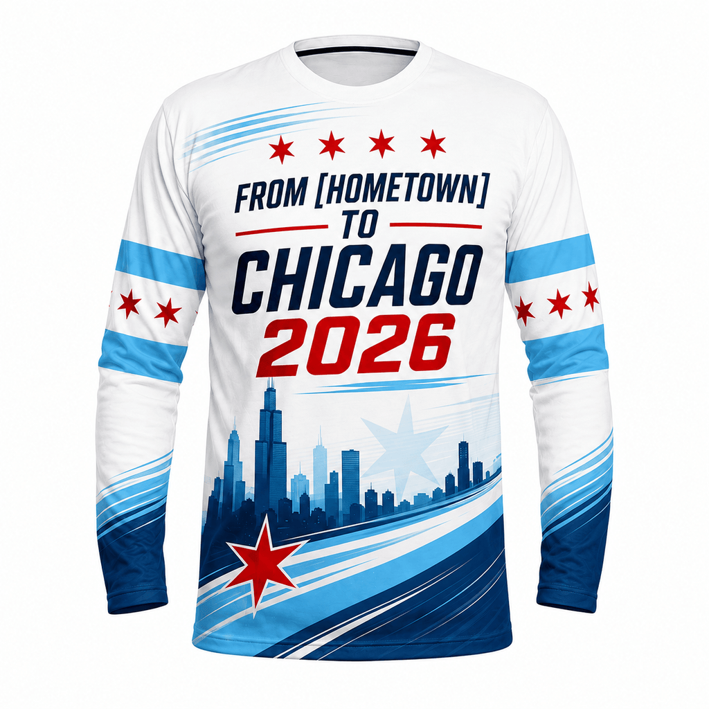Chicago Running Long Sleeve Shirt Custom Hometown to Chicago 2026 Running Top for Men and Women