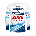 Chicago Running Long Sleeve Shirt Custom Hometown to Chicago 2026 Running Top for Men and Women
