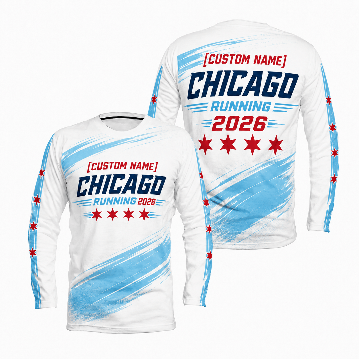Chicago Running Long Sleeve Shirt Custom Name 2026 Running Top for Men and Women
