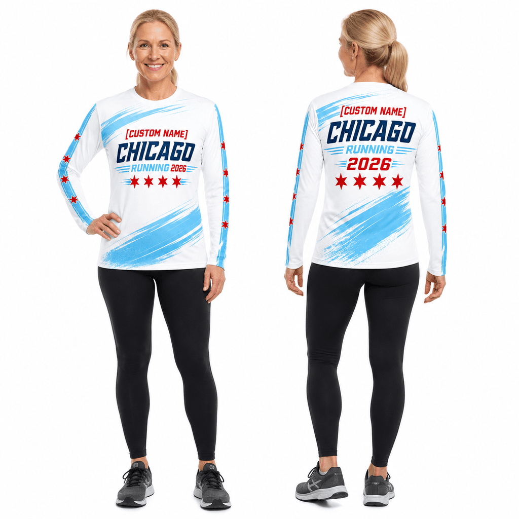 Chicago Running Long Sleeve Shirt Custom Name 2026 Running Top for Men and Women