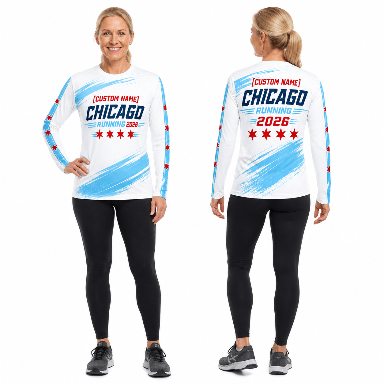Chicago Running Long Sleeve Shirt Custom Name 2026 Running Top for Men and Women