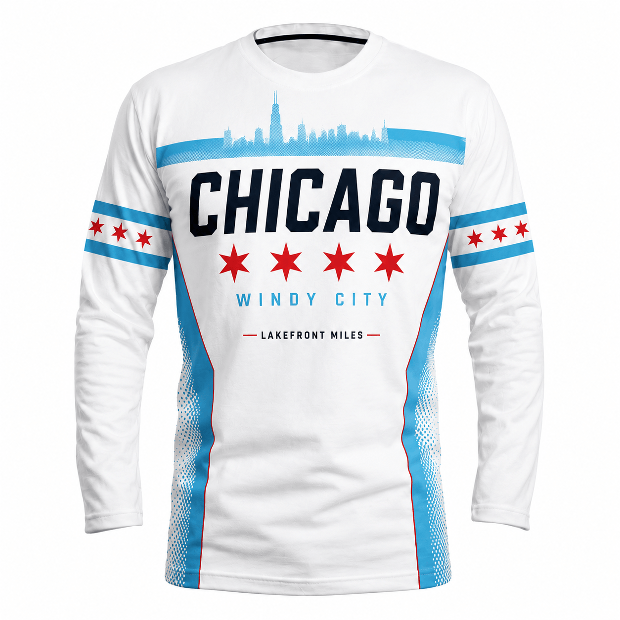 Chicago Running Long Sleeve Shirt Lakefront Miles Running Top for Men and Women