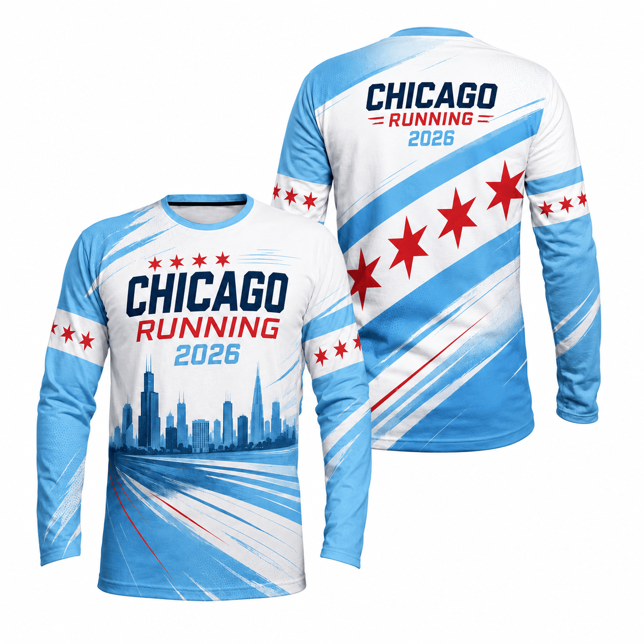 Chicago Running Long Sleeve Shirt Race 2026 Running Top for Men and Women
