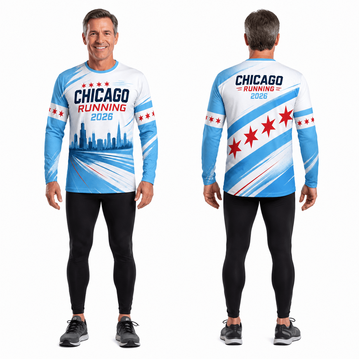 Chicago Running Long Sleeve Shirt Race 2026 Running Top for Men and Women