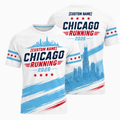 Chicago Running T-Shirt Customized Name Chicago 2026 Running Tee for Men and Women