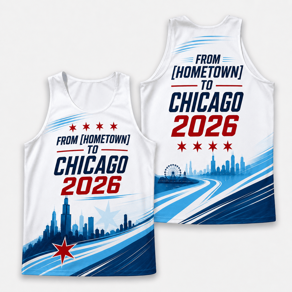 Chicago Running Tank Top Custom Hometown to Chicago 2026 Running Singlet for Men and Women