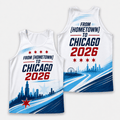 Chicago Running Tank Top Custom Hometown to Chicago 2026 Running Singlet for Men and Women