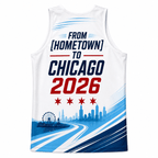 Chicago Running Tank Top Custom Hometown to Chicago 2026 Running Singlet for Men and Women