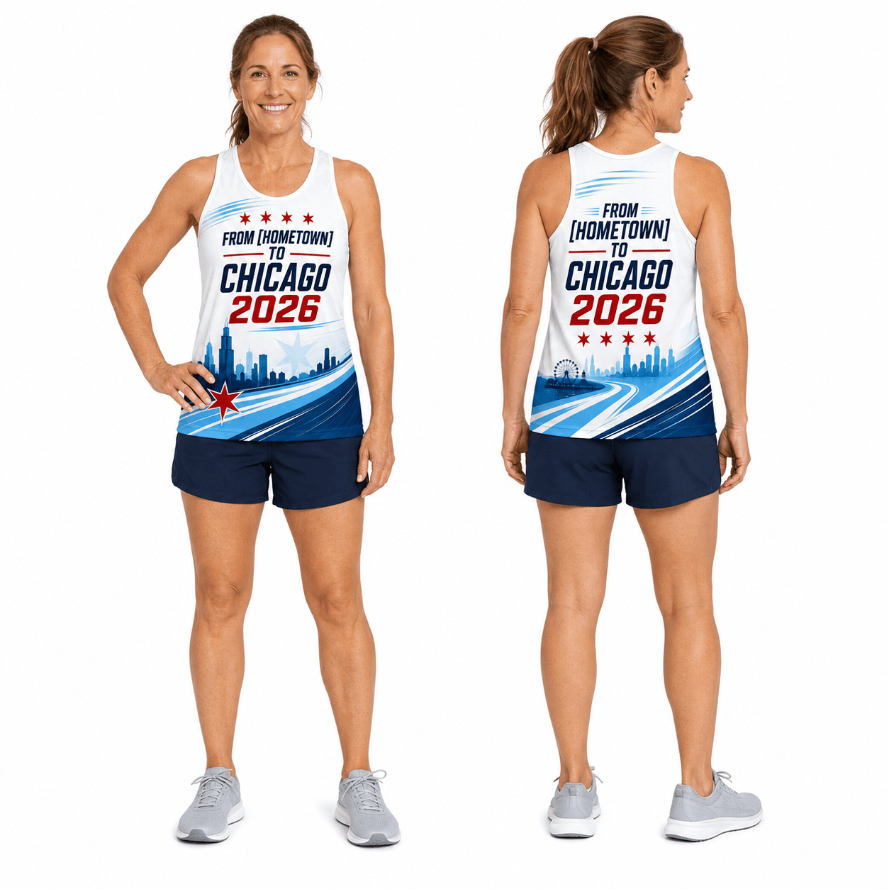 Chicago Running Tank Top Custom Hometown to Chicago 2026 Running Singlet for Men and Women