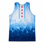Chicago Running Tank Top Custom Name 2026 Blue Mosaic Running Singlet for Men and Women