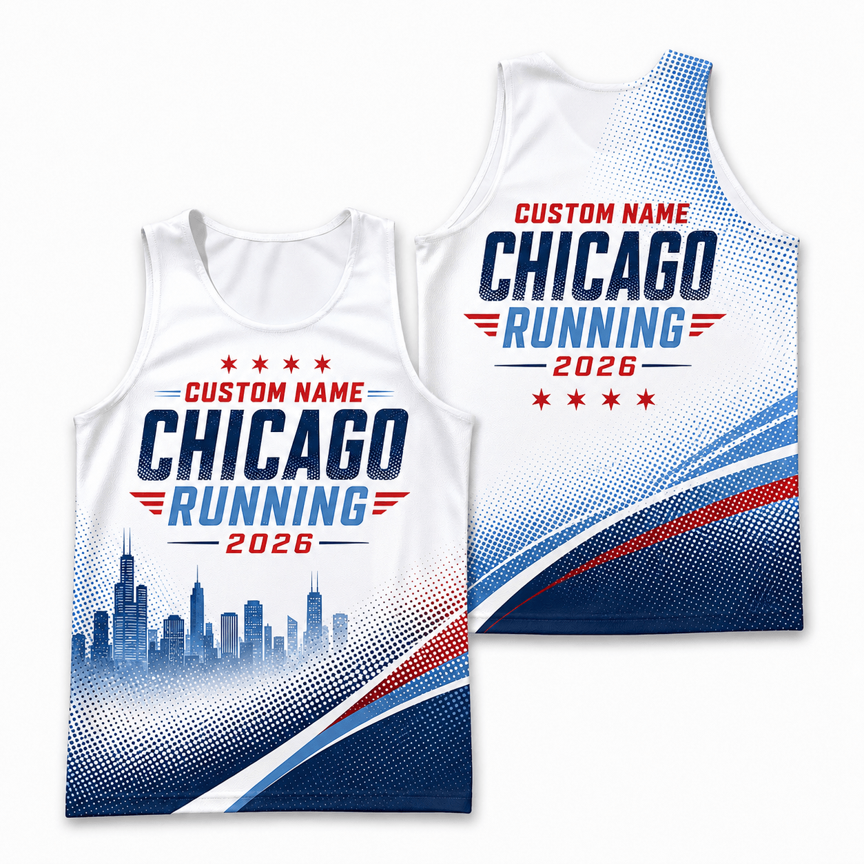 Chicago Running Tank Top Custom Name 2026 Chicago Speedwave Running Singlet for Men and Women