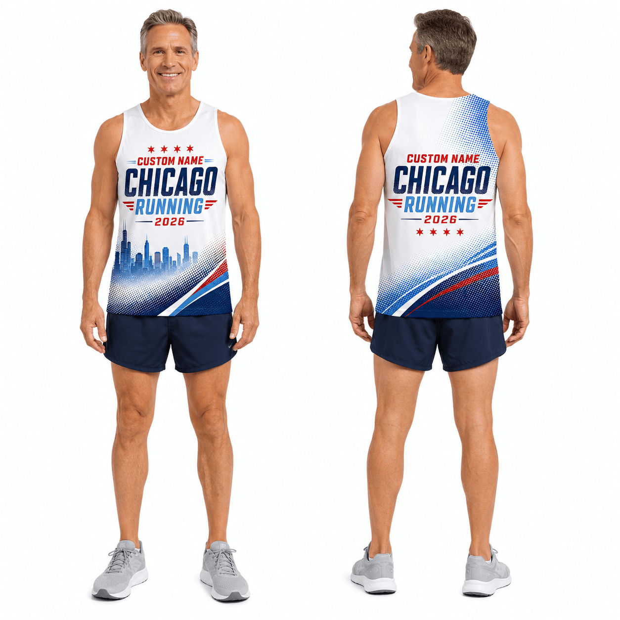 Chicago Running Tank Top Custom Name 2026 Chicago Speedwave Running Singlet for Men and Women