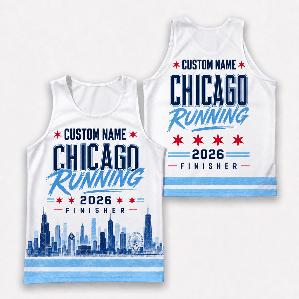 Chicago Running Tank Top Custom Name 2026 Finisher Running Singlet for Men and Women