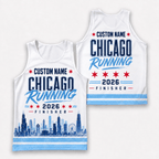 Chicago Running Tank Top Custom Name 2026 Finisher Running Singlet for Men and Women