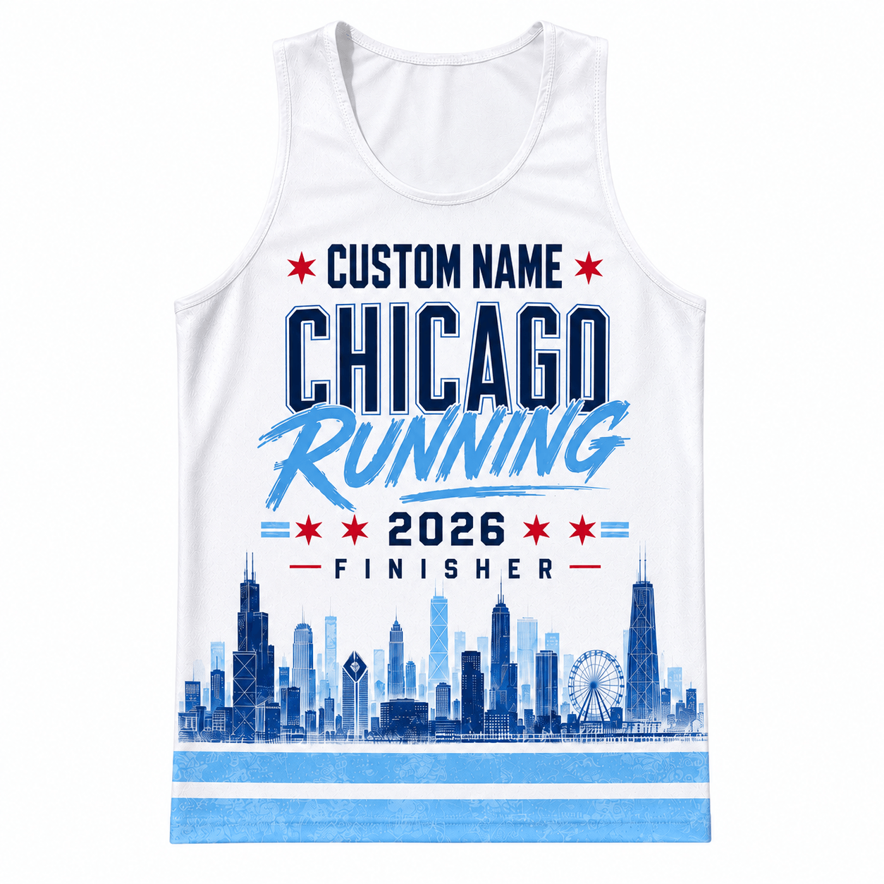 Chicago Running Tank Top Custom Name 2026 Finisher Running Singlet for Men and Women