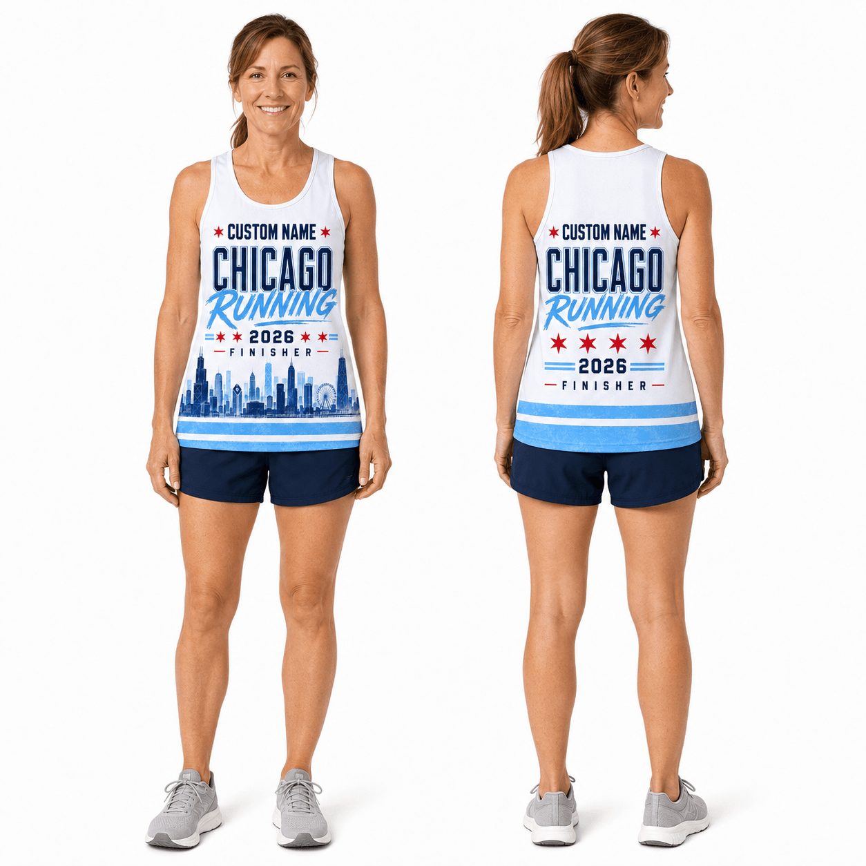 Chicago Running Tank Top Custom Name 2026 Finisher Running Singlet for Men and Women