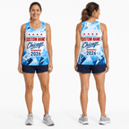 Chicago Running Tank Top Custom Name 2026 Ice Blue Running Singlet for Men and Women