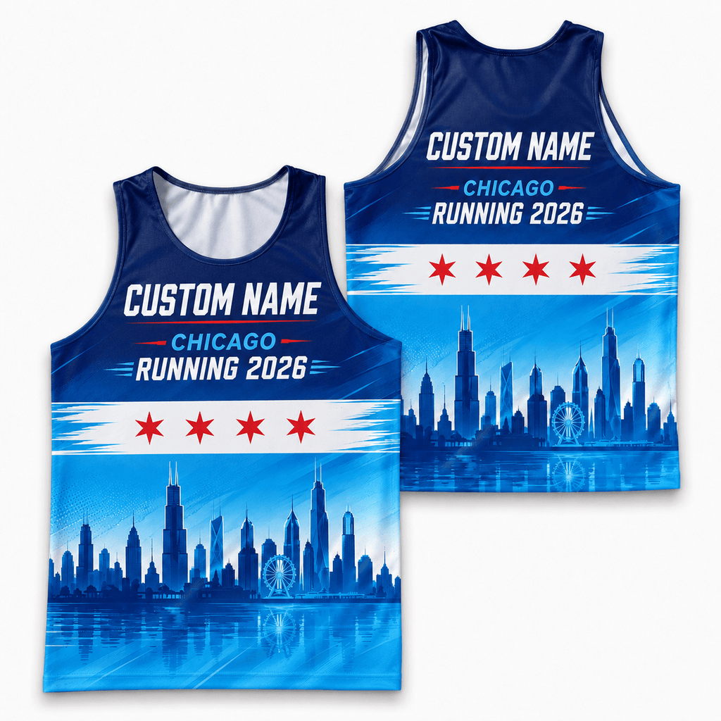 Chicago Running Tank Top Custom Name 2026 Lakefront Running Singlet for Men and Women