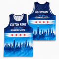 Chicago Running Tank Top Custom Name 2026 Lakefront Running Singlet for Men and Women