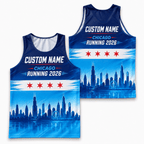 Chicago Running Tank Top Custom Name 2026 Lakefront Running Singlet for Men and Women