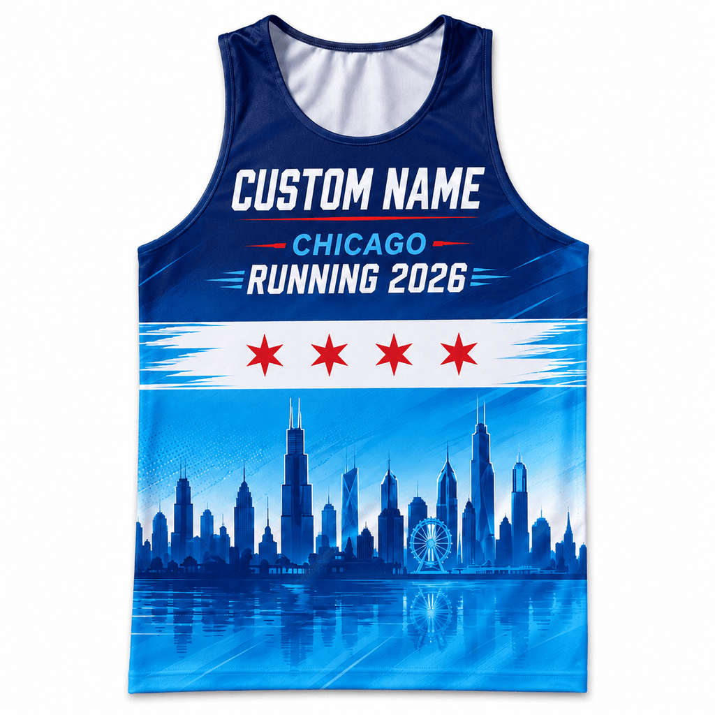 Chicago Running Tank Top Custom Name 2026 Lakefront Running Singlet for Men and Women