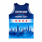 Chicago Running Tank Top Custom Name 2026 Lakefront Running Singlet for Men and Women