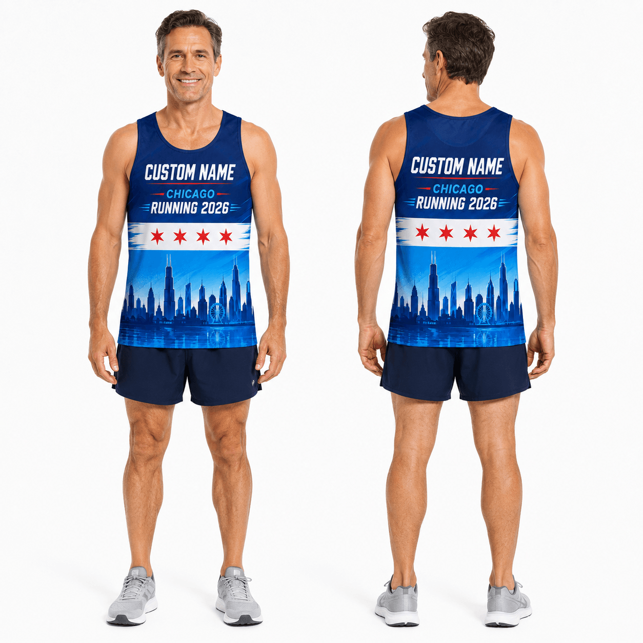 Chicago Running Tank Top Custom Name 2026 Lakefront Running Singlet for Men and Women