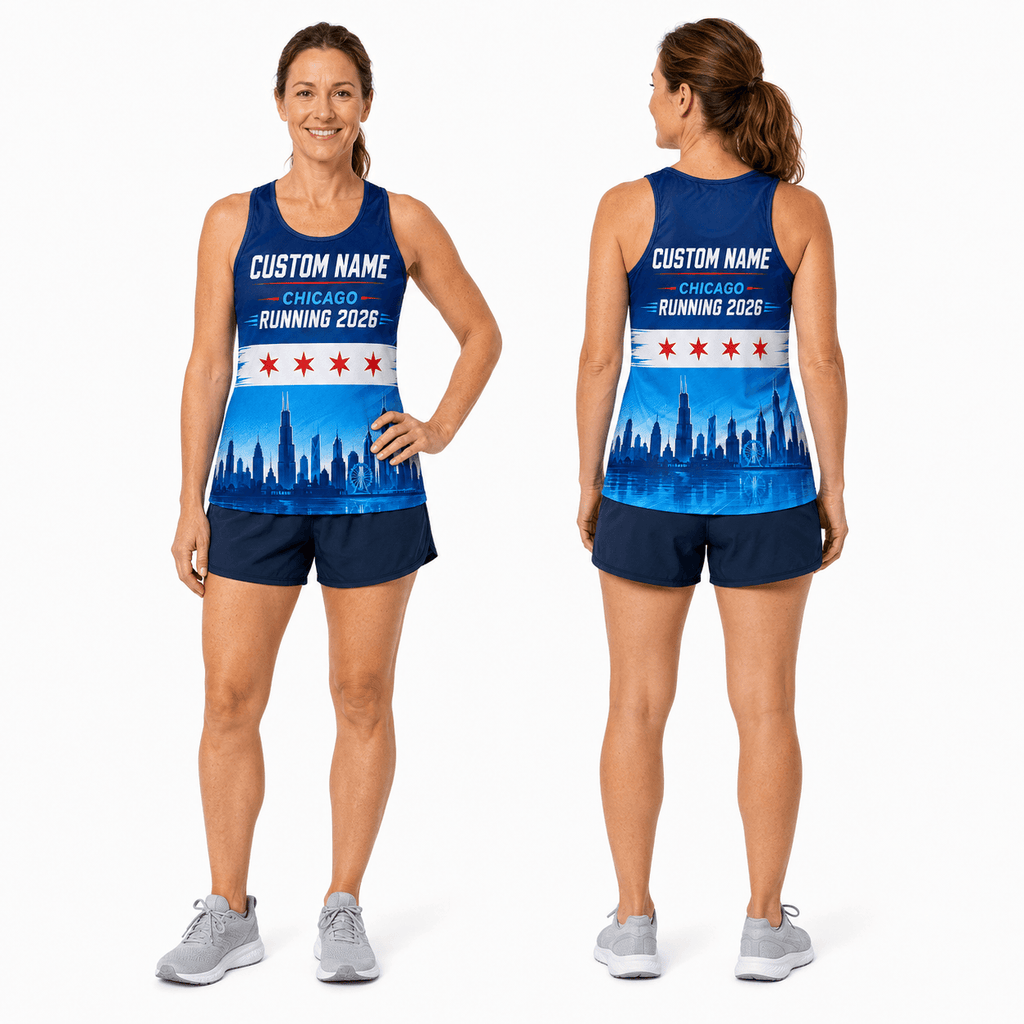 Chicago Running Tank Top Custom Name 2026 Lakefront Running Singlet for Men and Women