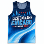 Chicago Running Tank Top Custom Name 2026 Midnight Blue City Running Singlet for Men and Women