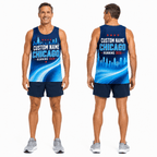 Chicago Running Tank Top Custom Name 2026 Midnight Blue City Running Singlet for Men and Women