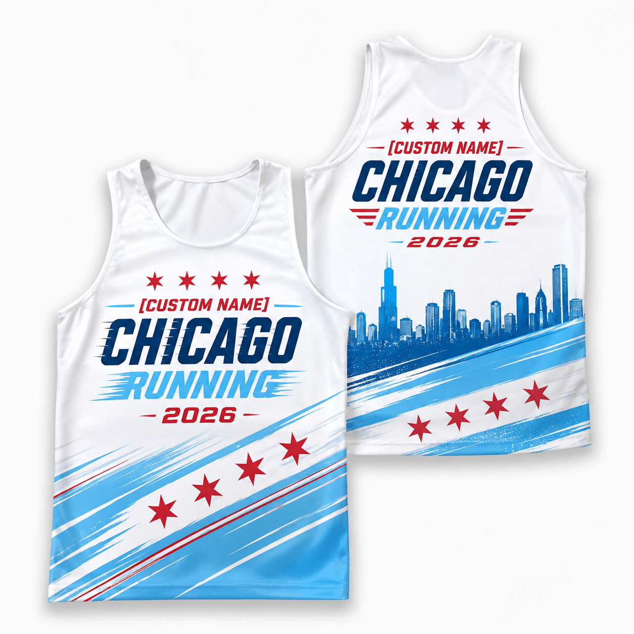 Chicago Running Tank Top Custom Name 2026 Running Singlet for Men and Women