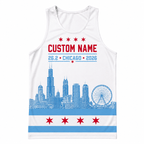 Chicago Running Tank Top Custom Name 26.2 2026 Running Singlet for Men and Women