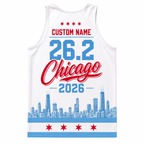 Chicago Running Tank Top Custom Name 26.2 2026 Running Singlet for Men and Women