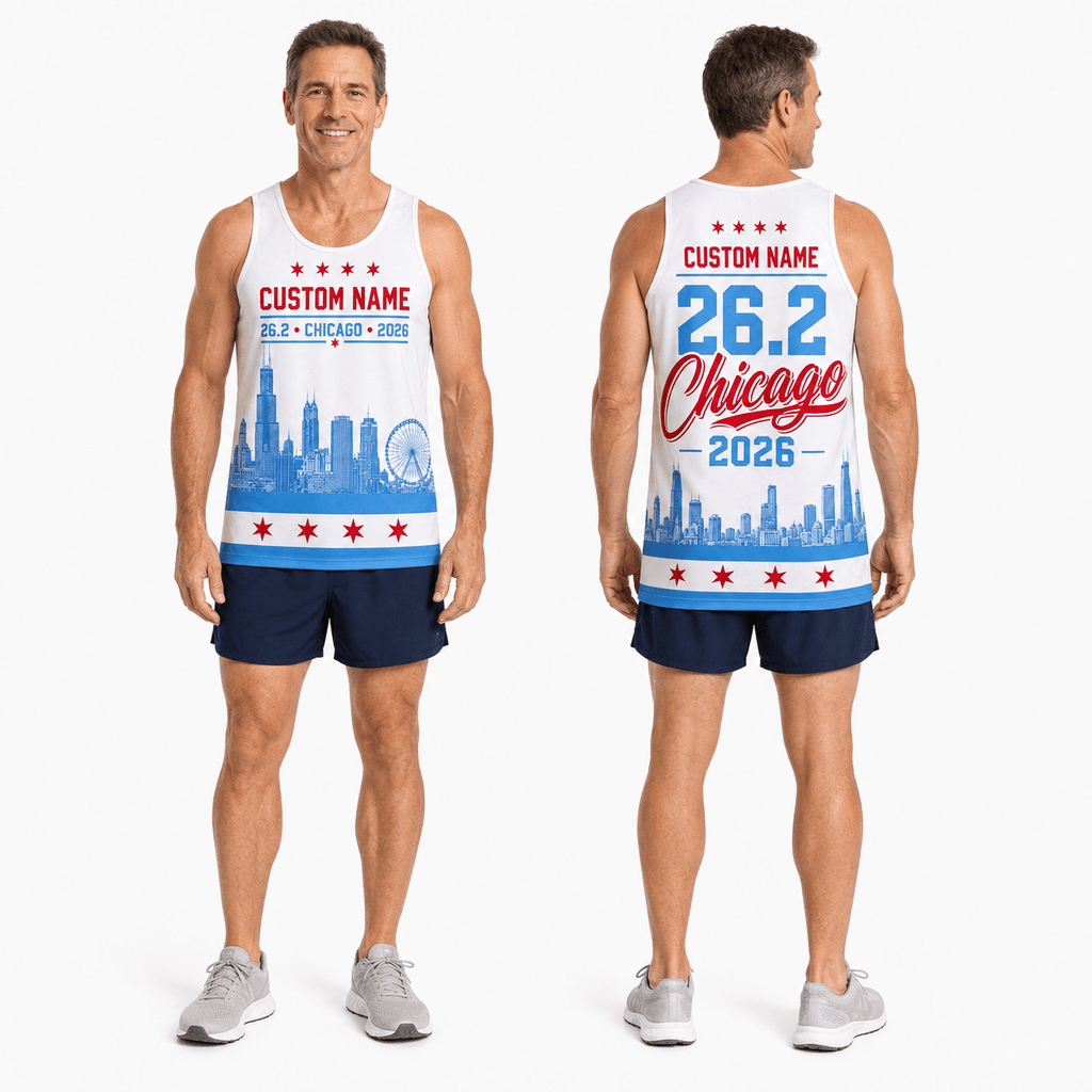 Chicago Running Tank Top Custom Name 26.2 2026 Running Singlet for Men and Women