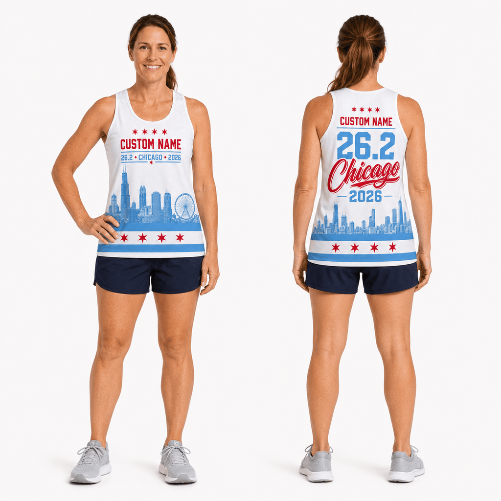 Chicago Running Tank Top Custom Name 26.2 2026 Running Singlet for Men and Women