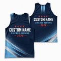 Chicago Running Tank Top Custom Name Chicago 2026 Navy Running Singlet for Men and Women