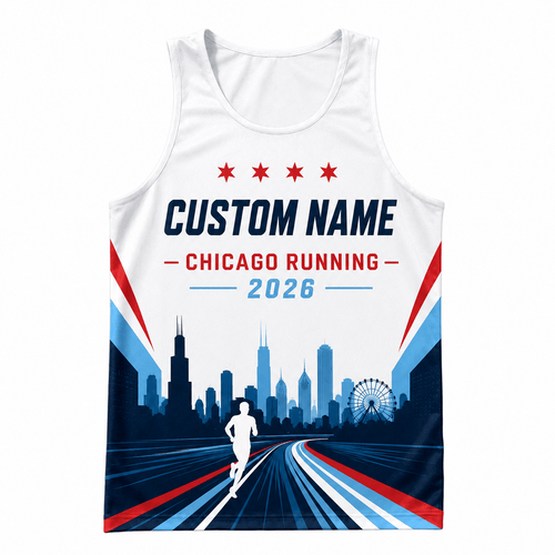 Chicago Running Tank Top Custom Name Chicago Runner 2026 Running Singlet for Men and Women