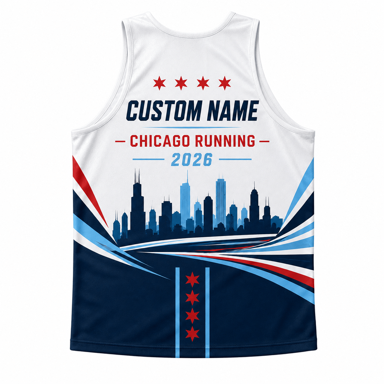 Chicago Running Tank Top Custom Name Chicago Runner 2026 Running Singlet for Men and Women