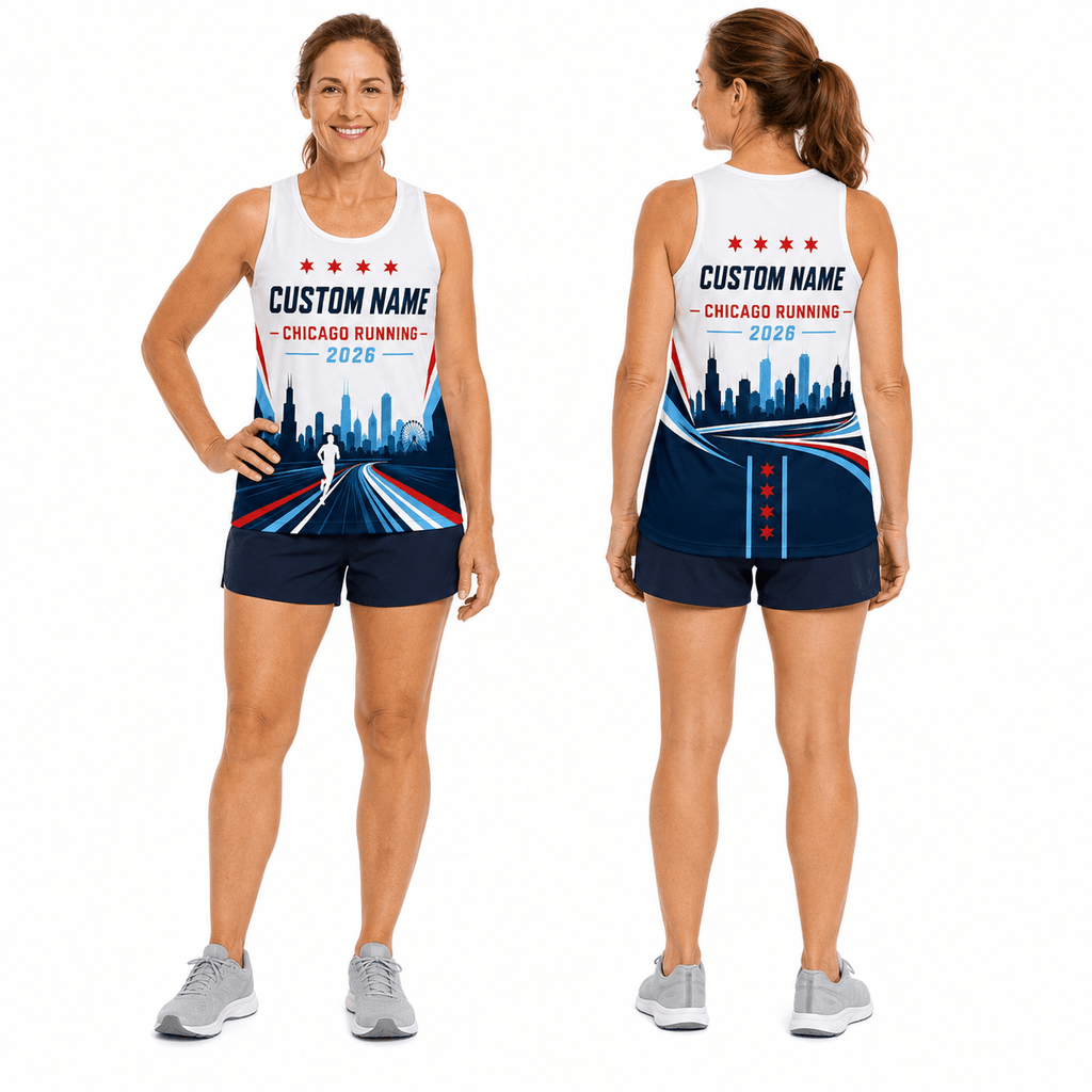 Chicago Running Tank Top Custom Name Chicago Runner 2026 Running Singlet for Men and Women
