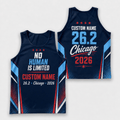 Chicago Running Tank Top Custom Name No Human Is Limited 26.2 Running Singlet for Men and Women