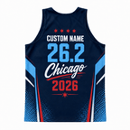 Chicago Running Tank Top Custom Name No Human Is Limited 26.2 Running Singlet for Men and Women