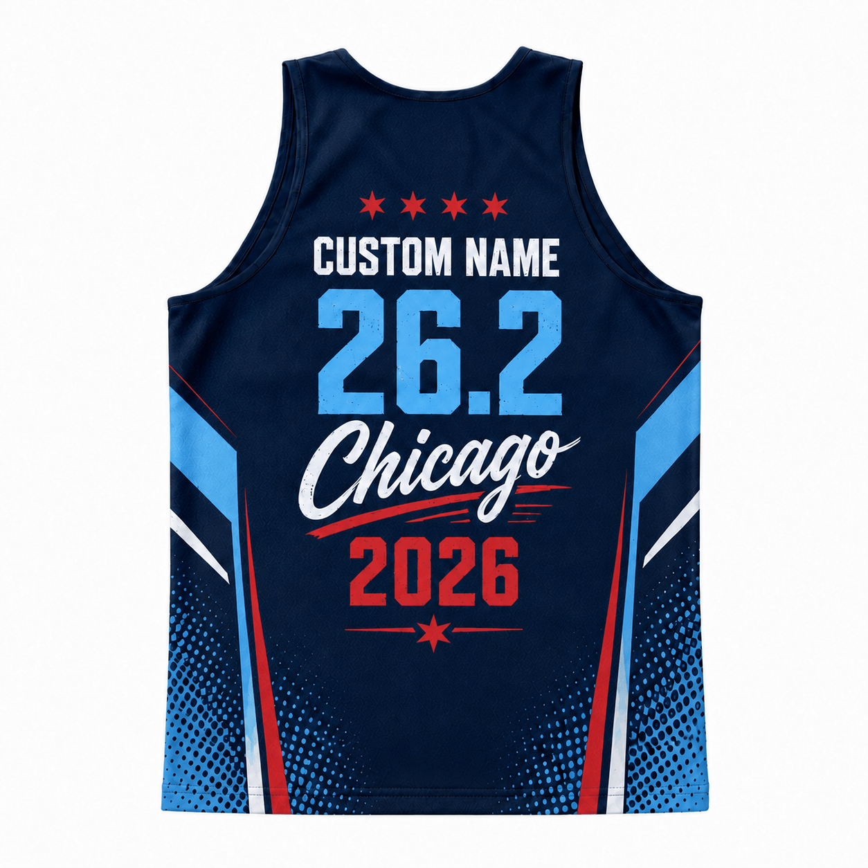 Chicago Running Tank Top Custom Name No Human Is Limited 26.2 Running Singlet for Men and Women