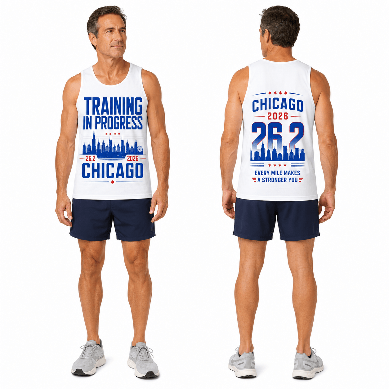 Chicago Running Tank Top Training 26.2 Running Singlet for Men and Women