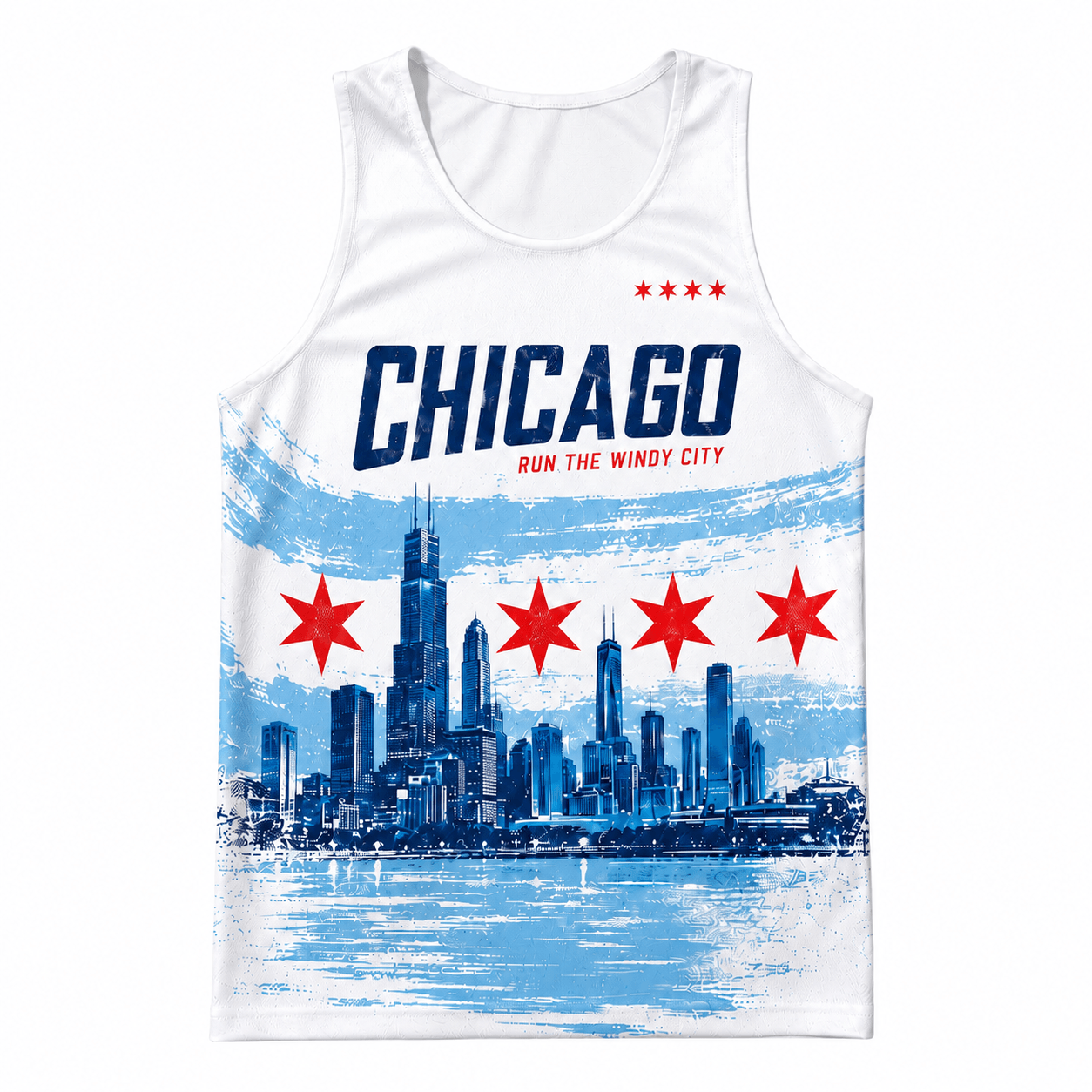 Chicago Running Tank Top Windy City Skyline Running Singlet for Men and Women