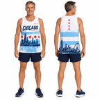 Chicago Running Tank Top Windy City Skyline Running Singlet for Men and Women