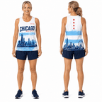 Chicago Running Tank Top Windy City Skyline Running Singlet for Men and Women