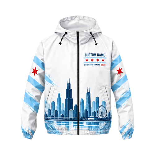 Chicago Running Windbreaker Jacket Custom Name 26.2 2026 Running Jacket for Men and Women