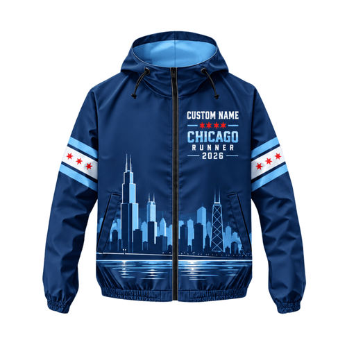 Chicago Running Windbreaker Jacket Customized Runner 2026 Midnight Running Jacket for Men and Women